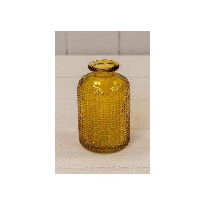Yellow Dimpled Glass Bottle (10cm)