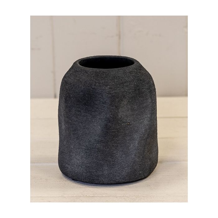 Grey Textured Small Sculptured Vase 11cm