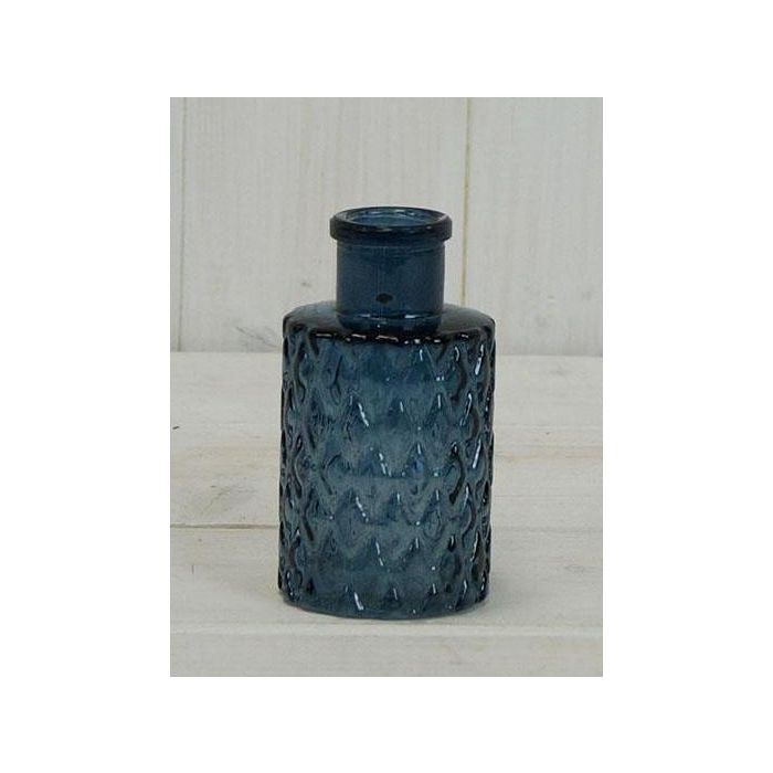 Blue Mini Geometric Glass Bottle (9.2cm)