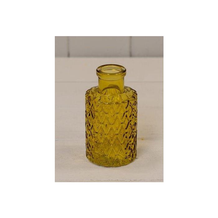 Yellow Mini Geometric Glass Bottle (9.2cm)