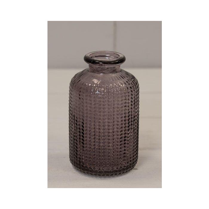 Amethyst Dimpled Glass Bottle (10cm)