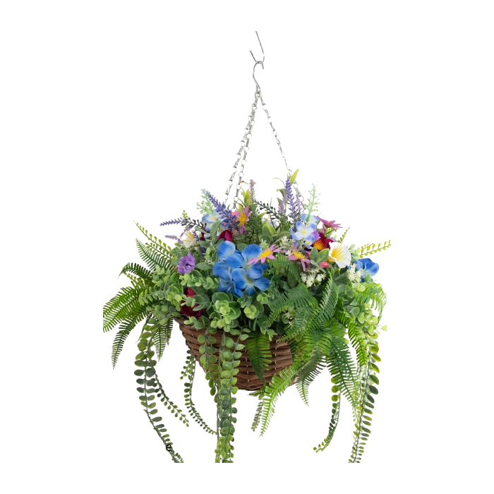 Hanging Basket W/Assorted Flowers 30cm Basket