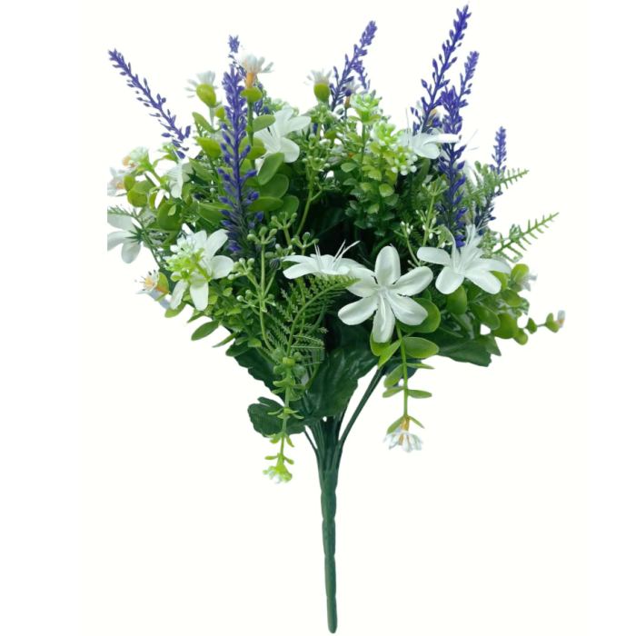 Daisy/Lavender Bush 36cm Purple/White