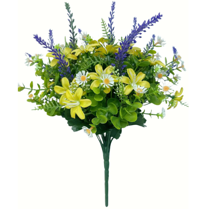 Daisy/Lavender Bush 36cm Purple/Yellow