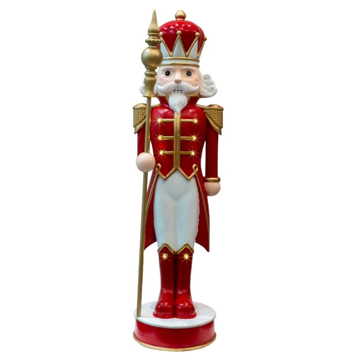 1.2 Meter LED & Musical Nutcracker Red/White