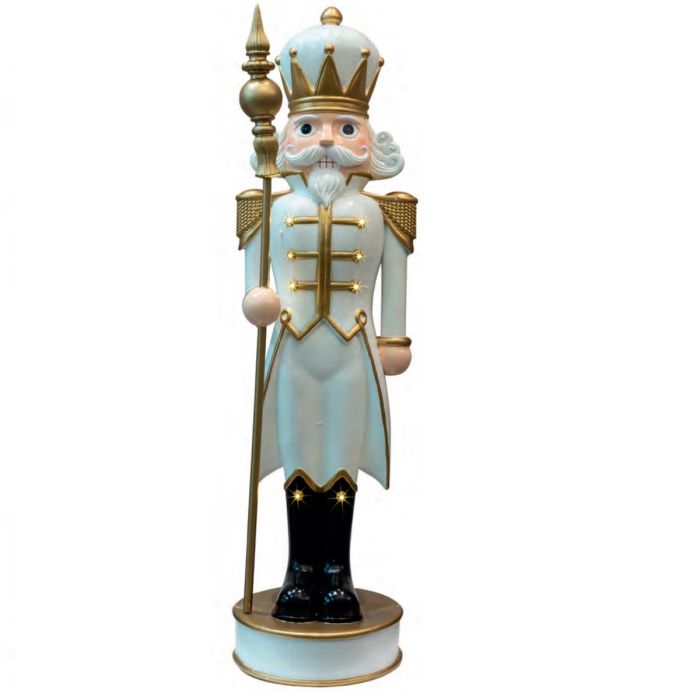 1.2 Meter LED & Musical Nutcracker White/Gold
