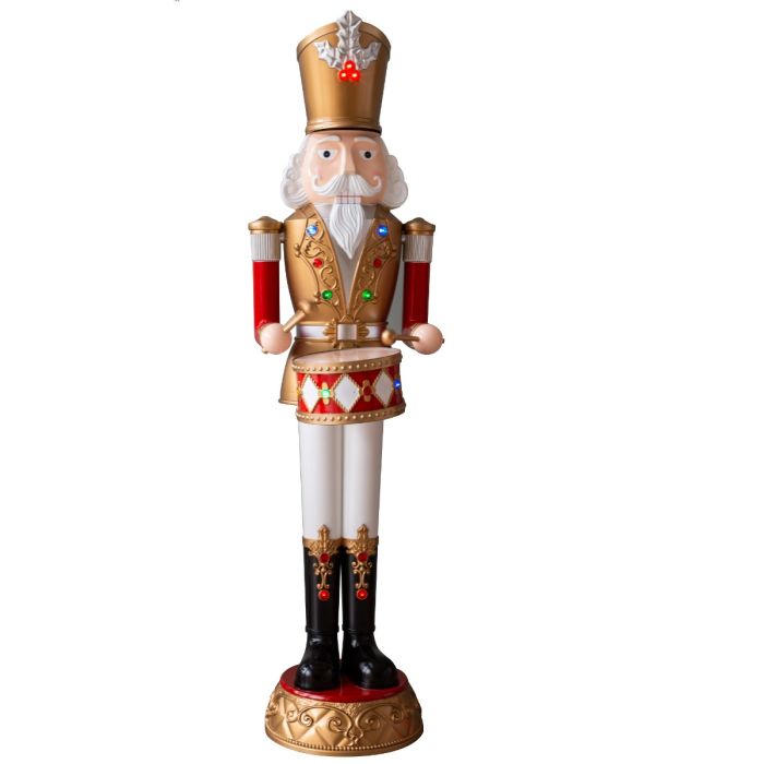 1.8 Meter LED & Musical Animated Nutcracker Red/Gold