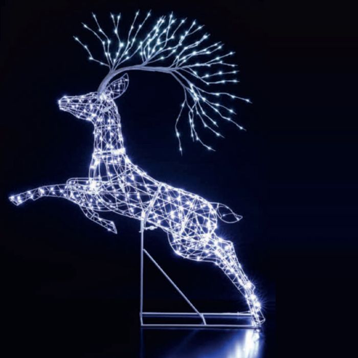 1.5 Meter White Richmond Leaping Stag