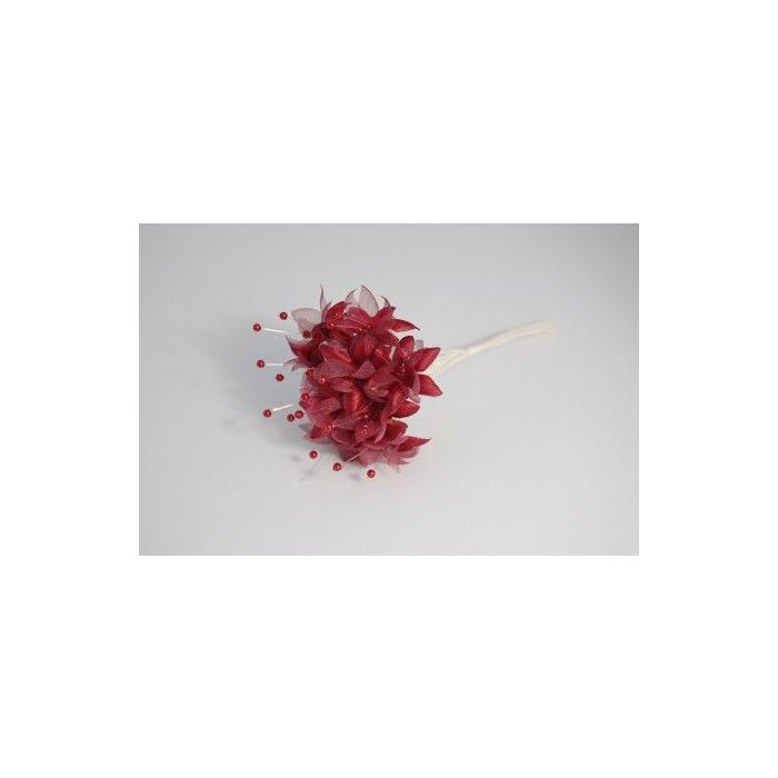 Pearled Babies Breath Burgundy x 6 Bchs