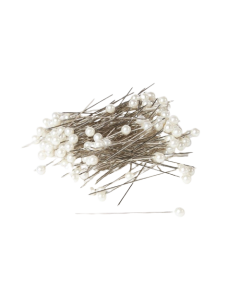 Round Headed Pearl Pins- White 65mm Height