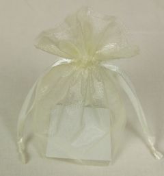 Medium Organza Pouch Ivory 15 x 11cm x 10 Pcs