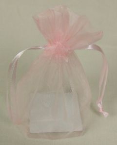 Medium Organza Pouch Pink 15 x 11cm x 10 Pcs
