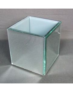 12 x 12 x 12cm Bevelled Square Mirror Vase
