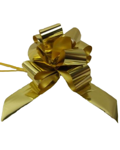 50mm Gold Pullbow Metallic Pk 20s