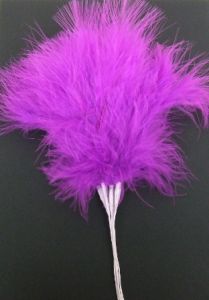 Fluff Feathers x 6 Bunches Of 6 Stems Plum