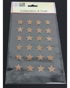 Self Adhesive Glittered Star Gold x 24