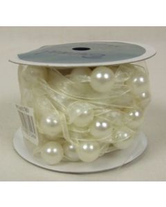 5m Pearled Organza Ribbon Roll Ivory