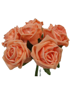 Foam Colourfast Cottage Rose x 6 Apricot