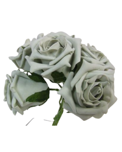 Foam Colourfast Cottage Rose x 6 Silver