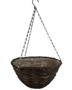 12" Black Willow Round Hanging Basket