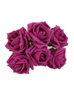 Foam Colourfast Cottage Rose x 6 Dark Pink