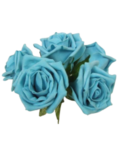 Foam Colourfast Cottage Rose x 6 Turquoise