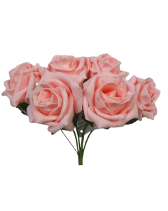 Foam Colourfast Cottage Rose x 6 Peach