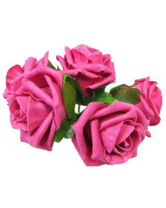 Foam Colourfast Cottage Rose x 6 Hot Pink