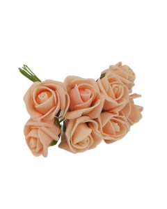 Colourfast Foam Rose Bud x 8 Heads App 3cm Peach
