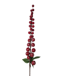 72cm Crackle Effect Red Berry Stem