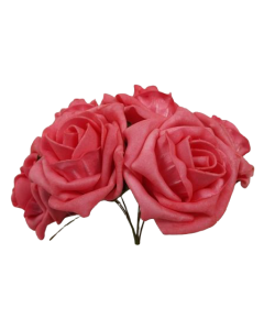 Foam Cottage Rose x 6 Coral - NOT COLOURFAST