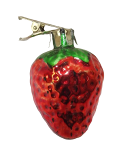 5cm Glass Strawberry Clip-Red
