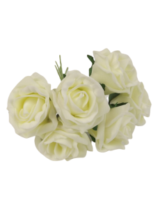 Foam Colourfast Cottage Rose x 6 Lemon