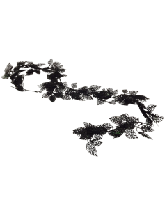 Leaf Glitter Garland 170cm Black