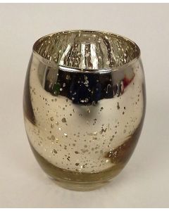 Glass Large Gold Candle Holder  75 x 90mm