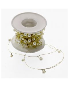 Pearls On Roll - Cream (6mm and 4mm pearls on 8m roll)