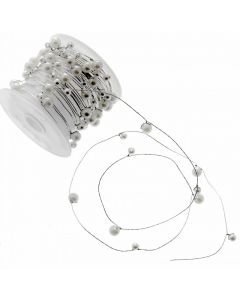 Pearls On Roll - White (6mm and 4mm pearls on 8m roll)