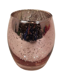 Glass Large Rose Quartz Candle Holder  75 x 90mm