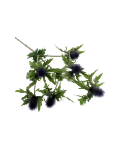 84cm Flocked Eryngium Spray Lilac