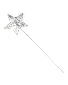 Glittered Star Wand White/Iridescent 7 x 30cm