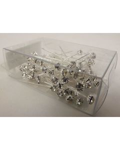 4mm Diamante Corsage Pin Silver x 72 Pins