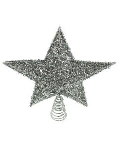 30Cm Star Tree Topper Silver