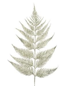 Sparkle Leather Fern Leaf 55Cm Silver