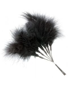 Fluffy Feathers - Black (24cm Long  6pcs per pk)