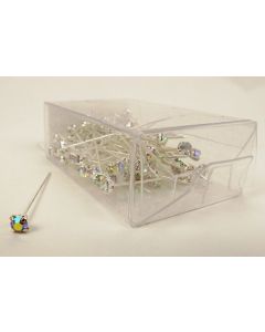 4mm Diamante Corsage Pin Iridescent (4cm Pin x 72pcs)