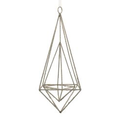25cm Hanging Wire Diamond Silver