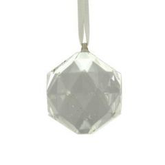 6cm Hanging Crystal Hexagon Clear