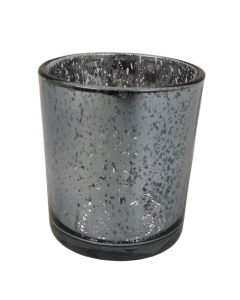 Glass Medium Silver Candle Holder 7 x 9cm