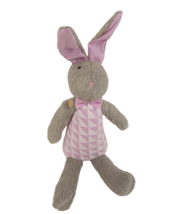 36cm Wool Rabbit Grey/Pink