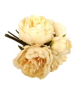 28cm Light Peach Peony Posy